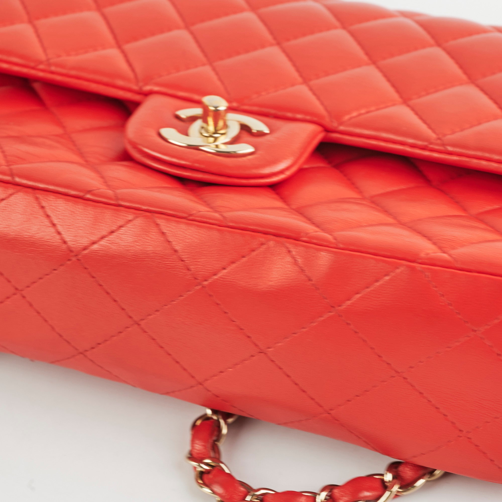 Chanel Medium/Large Classic Double Flap Bag in Red | Luxury Designer Handbag for Women | Perfect for Parties, Weddings & Everyday Elegance