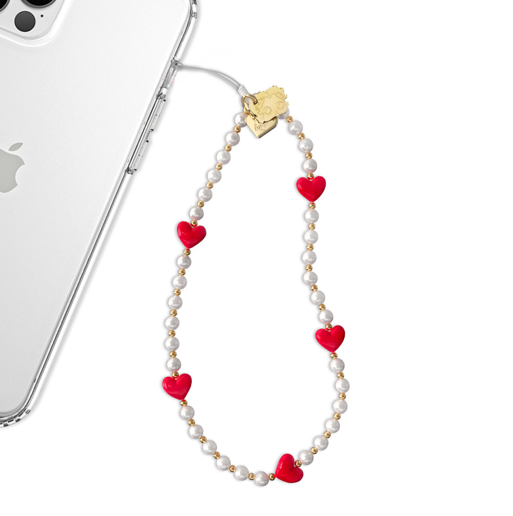 Betty Boop Pearl Heart Phone Charm - Cute & Stylish Cell Phone Accessory for Women - Perfect Gift for Fans, Birthday, Valentine's Day - Use on iPhone, Samsung & More