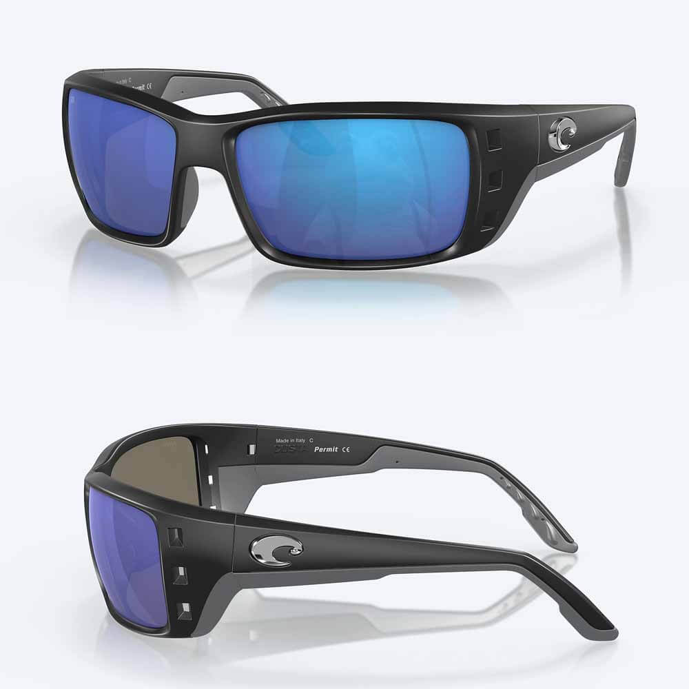 Costa Sunglasses for Men & Women - Polarized Black Frame Fishing Sunglasses with 580G Lenses - UV Protection for Outdoor Activities, Boating, and Driving