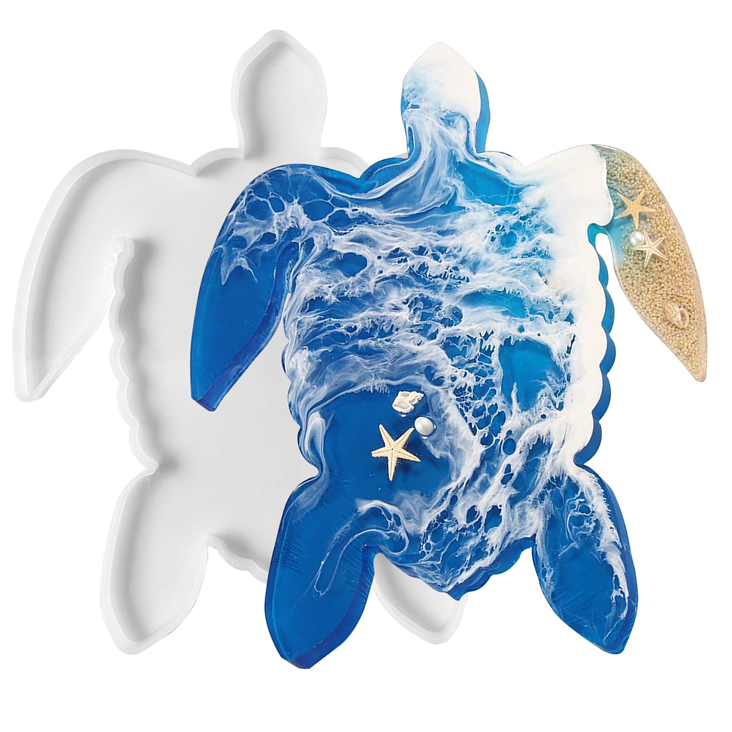 Premium Silicone Turtle Mold for Resin Art - Epoxy Resin Jewelry Holder, Fruit Tray & Home Decor - DIY Craft Molds for Jewelry Making, Cake Decorating & Creative Projects