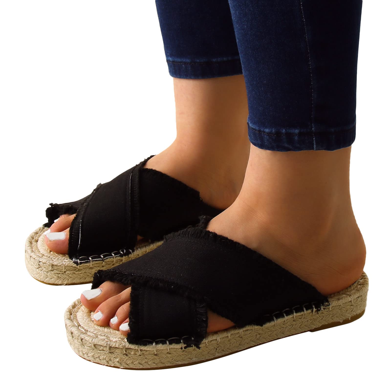 Gibobby Women's Slingback Open Toe Sandals - Slip On Platform Wedge Heels with Ankle Buckle | Comfortable Beach Sandals for Summer | Perfect for Vacation, Poolside, and Casual Outings