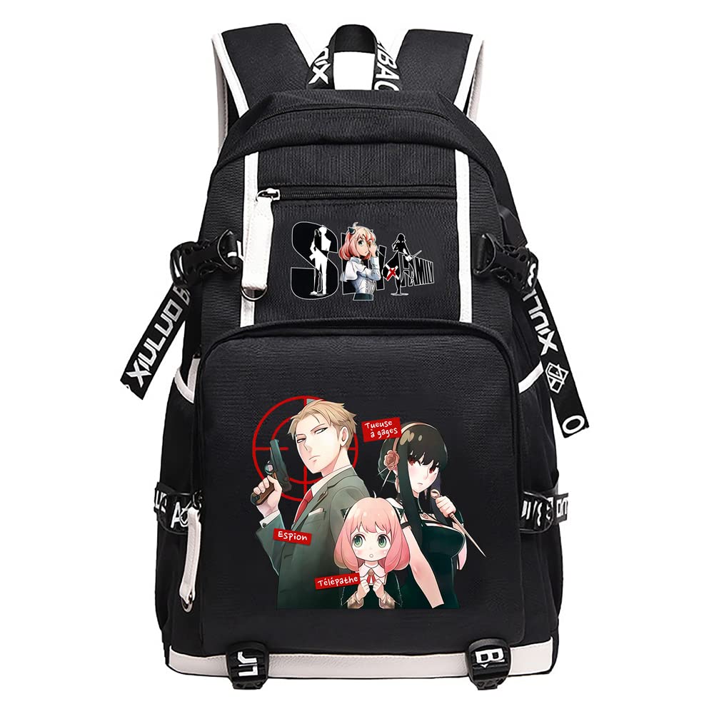 Anime Casual Daypack - Lightweight Travel Backpack with USB Charging Port, Waterproof Oxford Laptop Backpack for College Students & Commuters - Perfect for School, Work, Travel & Everyday Use