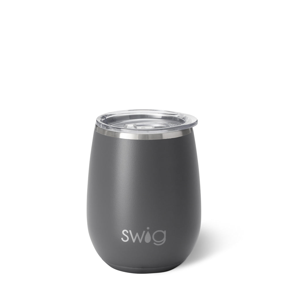 14oz Stemless Wine Glass Set - Elegant Grey Tumbler for Red, White & Sparkling Wine - Perfect for Parties, Weddings & Home Entertaining