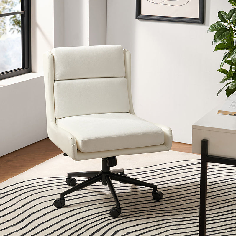 Tobie Modern Ergonomic Faux Leather Office Chair - Adjustable Height Swivel Task Chair with Lumbar Support for Home Office, Gaming & Workspace Comfort