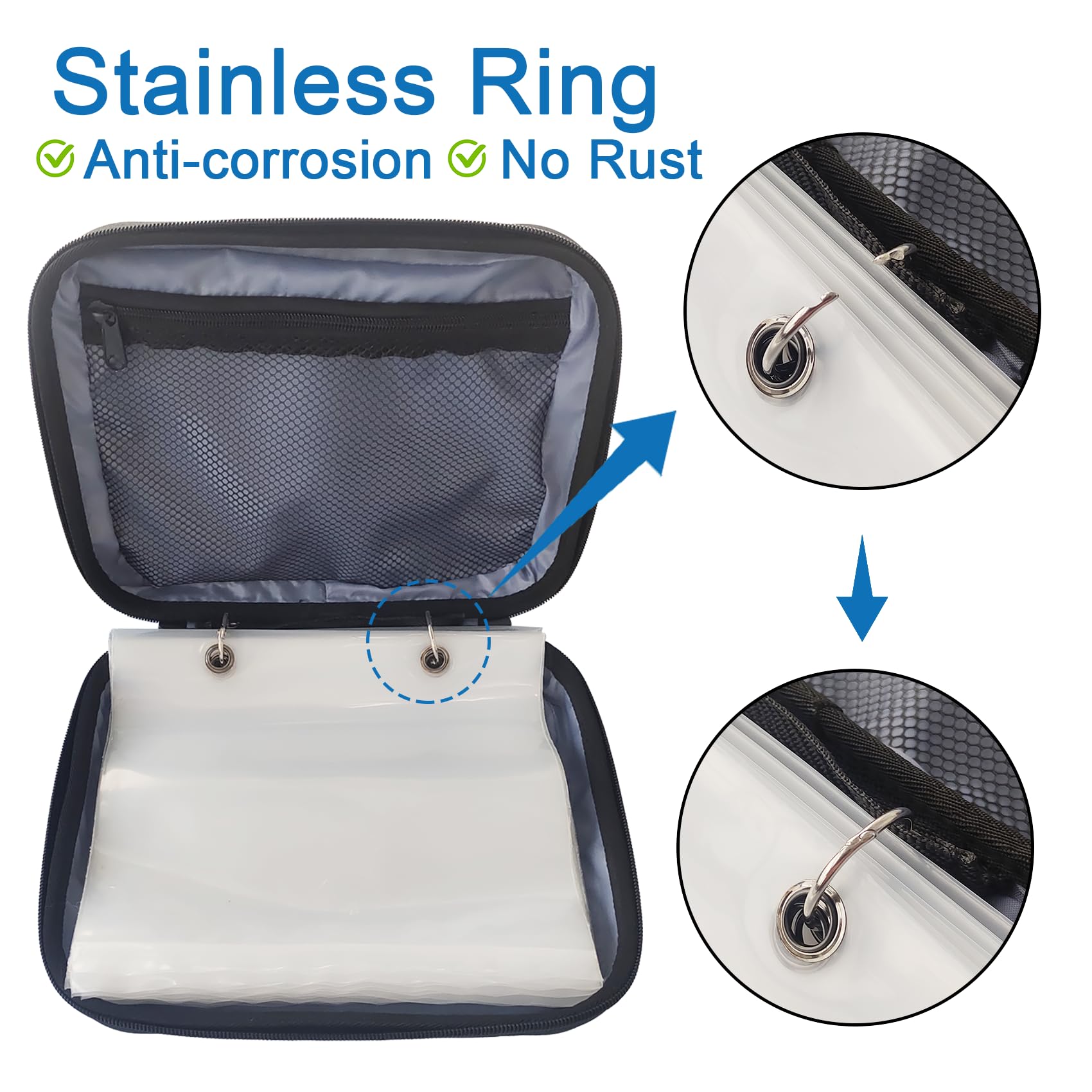 Aventik Fishing Tackle Binder - Hard Cover Waterproof Bait Organizer with Saltwater Resistant Storage for Saltwater & Freshwater Fishing - Perfect for Boat, Kayak and Shore Fishing (Black)