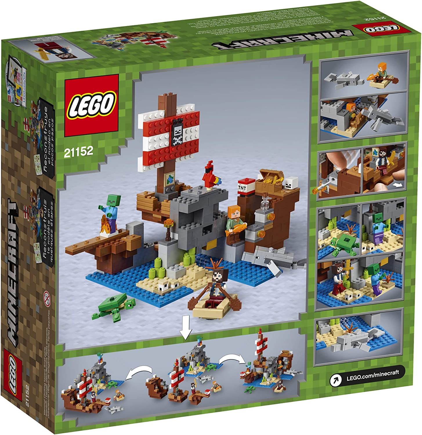 LEGO Minecraft The Pirate Ship Adventure 21152 Building Blocks Set - Creative Toy for Kids & Adults | Perfect for Minecraft Fans, Birthday Gifts & Family Game Night