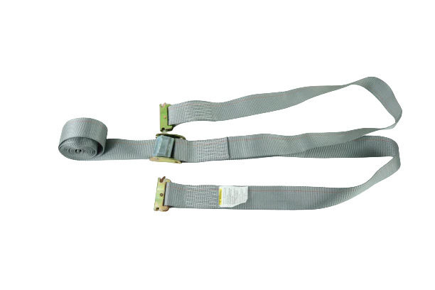 2-Pack 16' Grey Interior Van Strap Cam Buckle Assembly with E-Track Fitting - Heavy Duty Cargo Straps for Moving, Trucking & Storage (10-Pack) - Secure Loads in Vans, Trailers & Moving Trucks