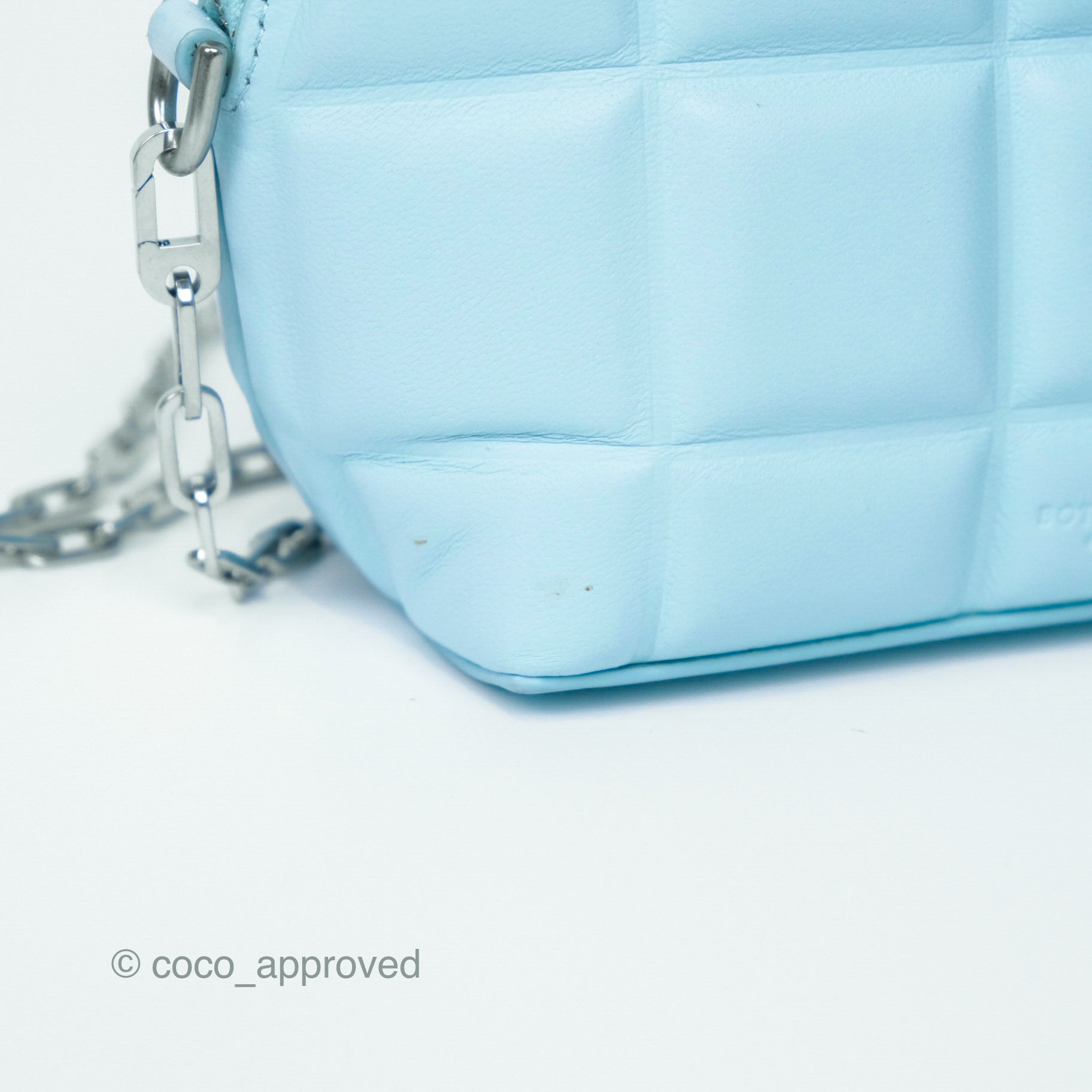 Bottega Veneta Mini Half Moon Bag in Topazio Blue Nappa Lambskin with Silver Hardware - Luxury Crossbody Purse for Women, Perfect for Date Night & Evening Events