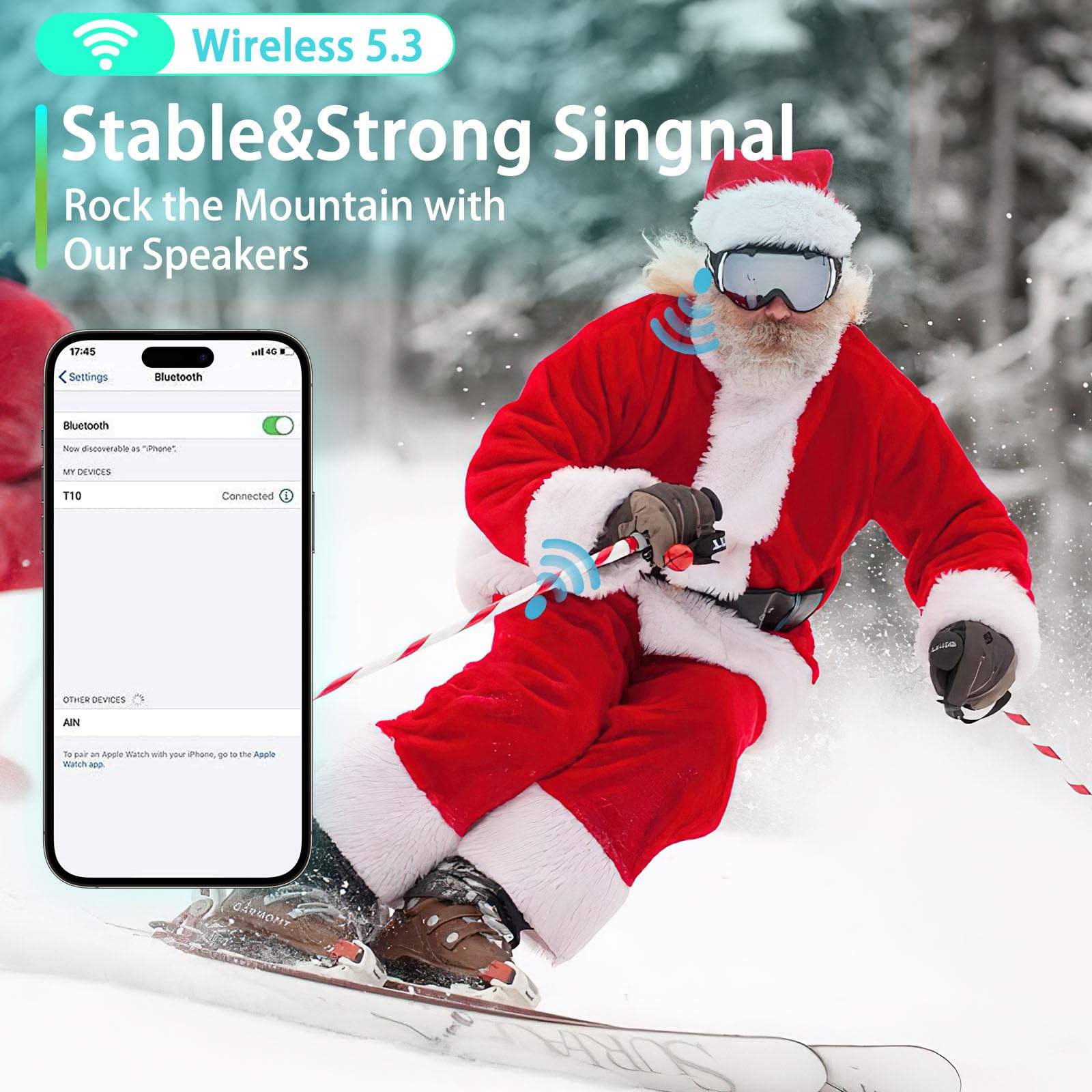 Wireless Ski Helmet Speakers - Bluetooth Stereo Headphones with Built-in Mic & Easy Controls for Snowboarding, Motorcycling | Perfect for Outdoor Sports & Adventure Activities
