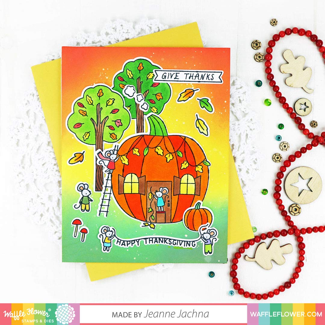 Waffle Flower Pumpkin House Matching Die Set for Card Making - Perfect for Thanksgiving, Fall, and Holiday DIY Crafts | Create Invitations, Greeting Cards, and Home Decor