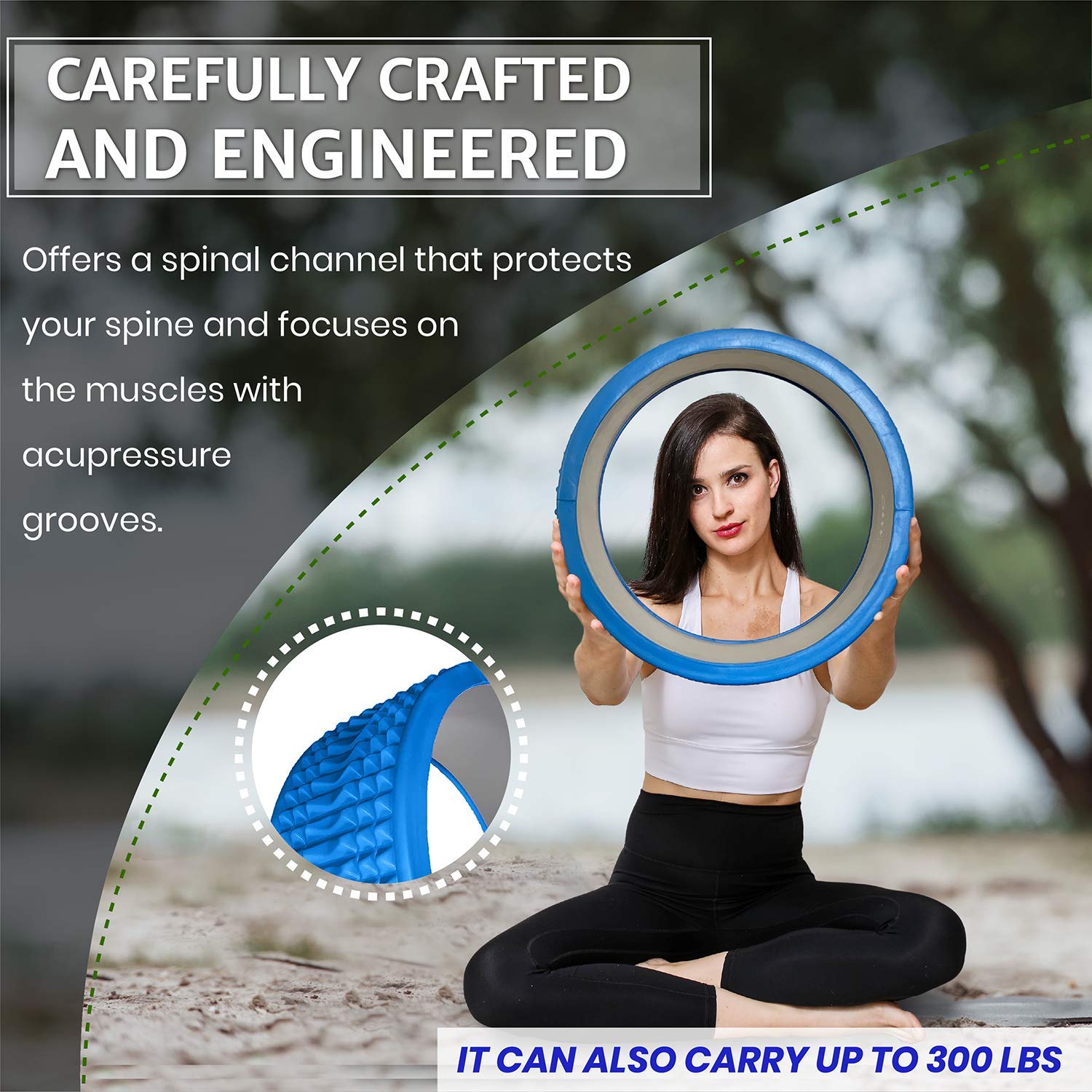 Trigger Point Yoga Wheel & Foam Roller - Deep Tissue Back Massager for Mobility & Pain Relief - Perfect for Yoga, Physical Therapy & Post-Workout Recovery