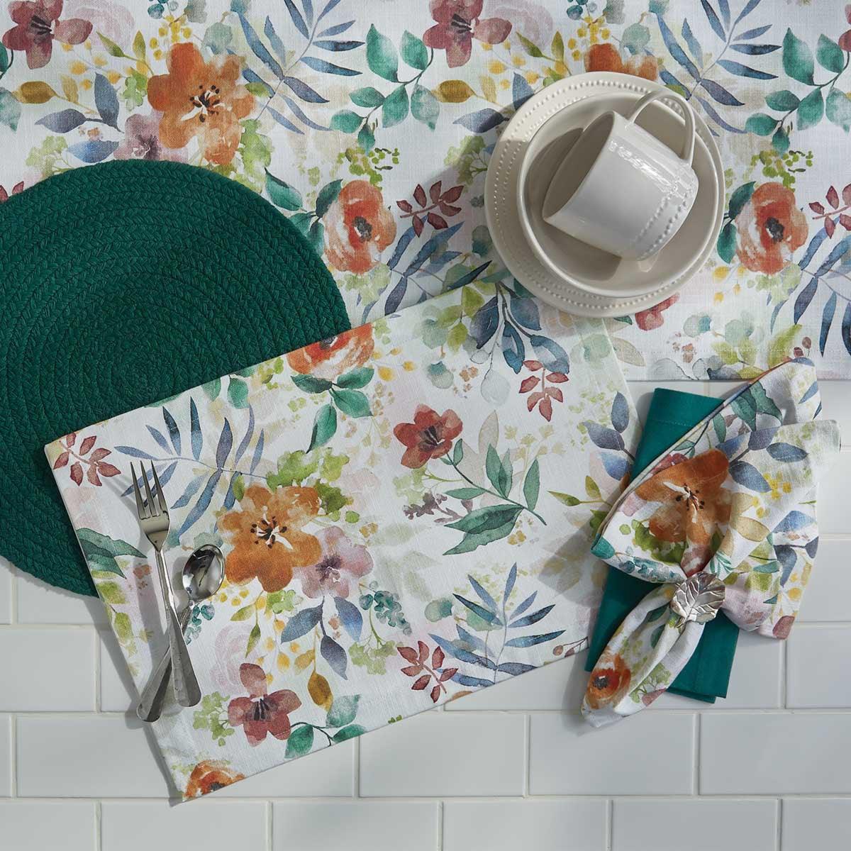 Elegant Amber Floral Printed Napkins - Set of 4 for Dining, Party & Home Decor | Park Designs