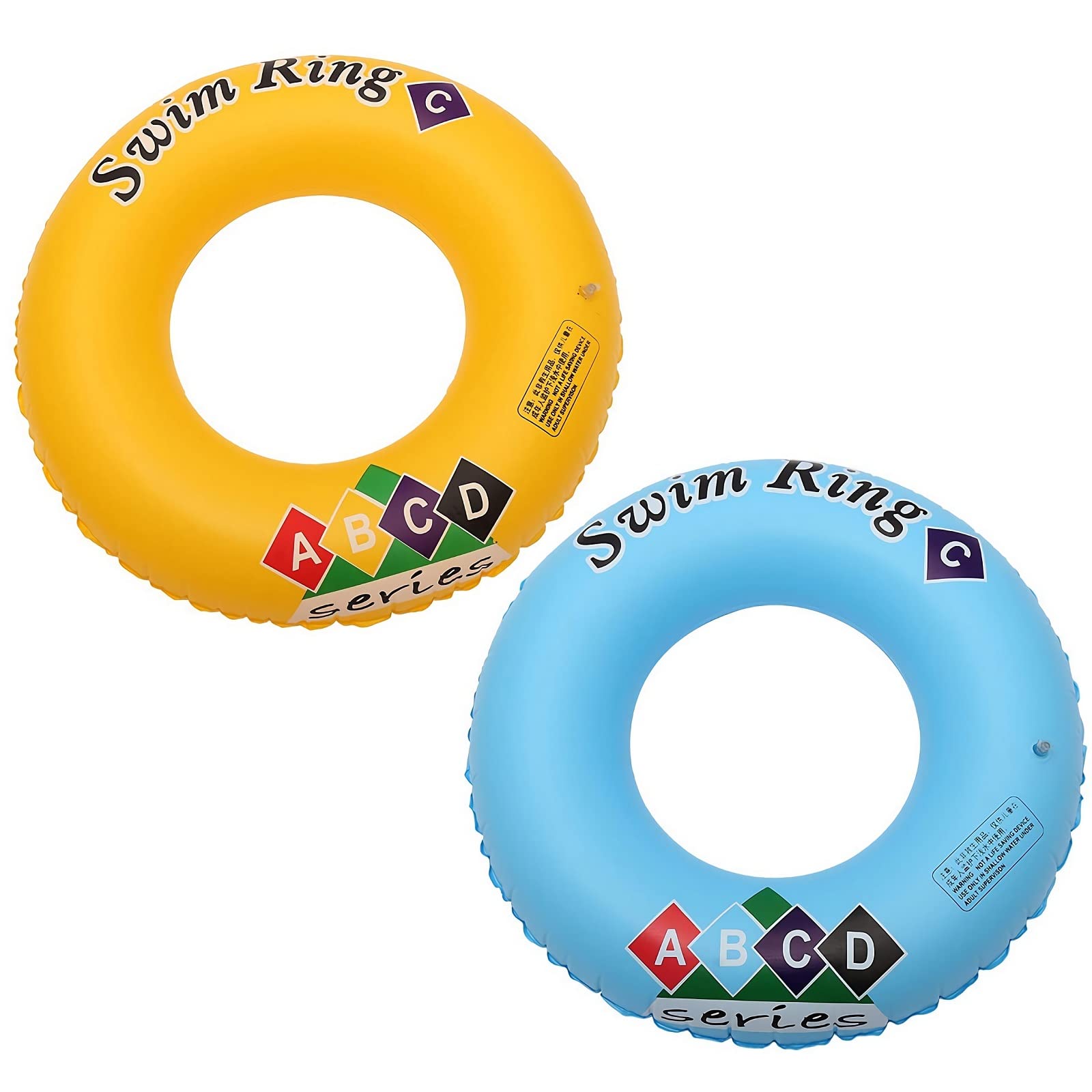 2-Pack Inflatable ABC Letter Swim Rings - Fun Pool Floats & Tube Rafts for Kids & Adults, Beach Party Supplies, Swimming Pool Decorations & Water Toys (Perfect for Pool Parties, Summer Fun & Beach Outings)