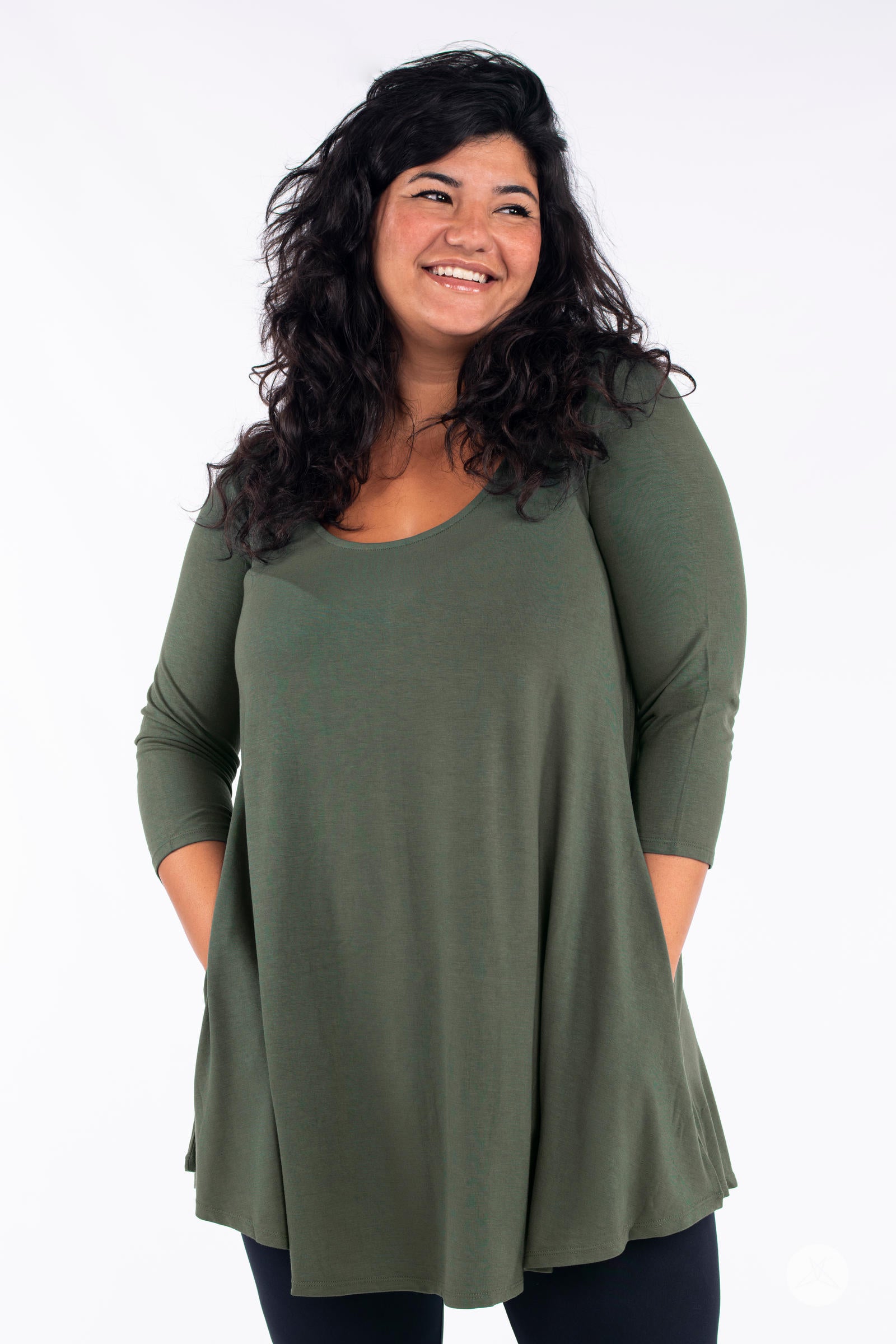 Classic 3/4 Sleeve Tunic Top for Women - Flowy Casual Blouse for Everyday Wear | Perfect for Office, Outings & Layering