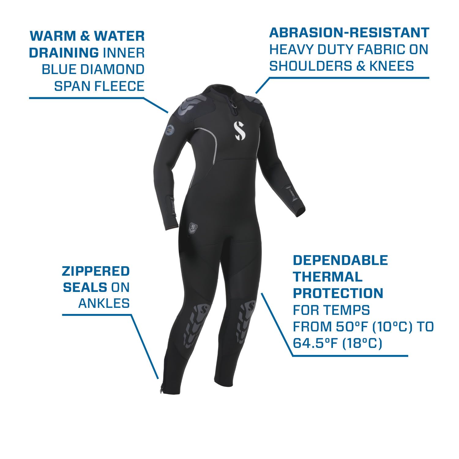 SCUBAPRO Everflex Yulex 5/4mm Women's Wetsuit - Premium Neoprene Diving Suit for Warm Water Scuba & Snorkeling | Perfect for Tropical Vacations & Marine Exploration