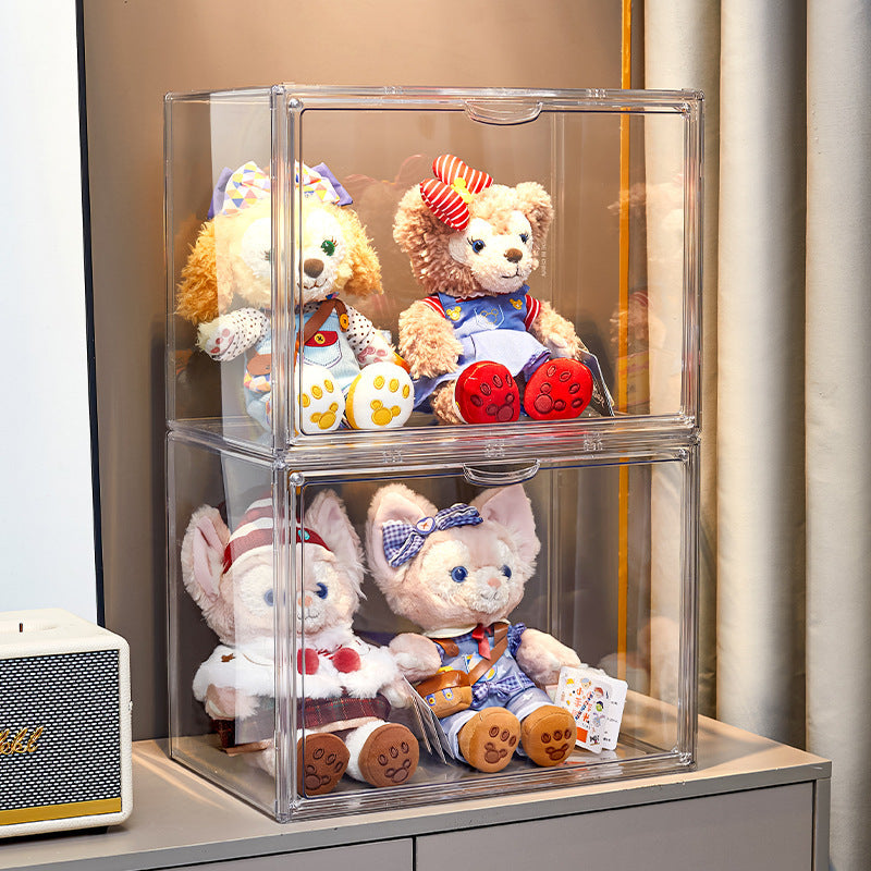 POP MART Figure Display Case - Clear Acrylic Desktop Storage Box for Collectible Toys - Perfect for Home Office, Shelf Decoration & Gift Packaging