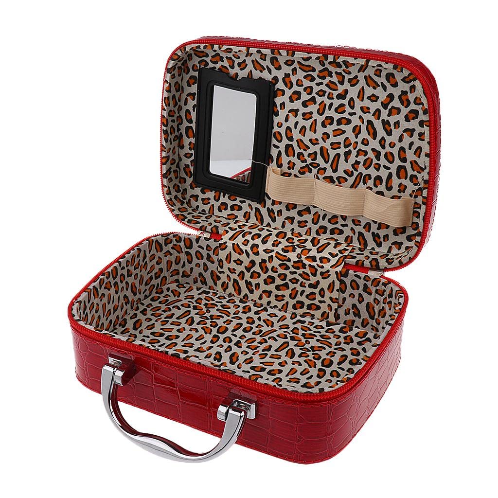 Trendy Retail® PU Travel Cosmetic Bag - Waterproof Makeup Case & Toiletry Organizer Storage Pouch (Red) - Perfect for Travel, Gym, and Daily Essentials Organization