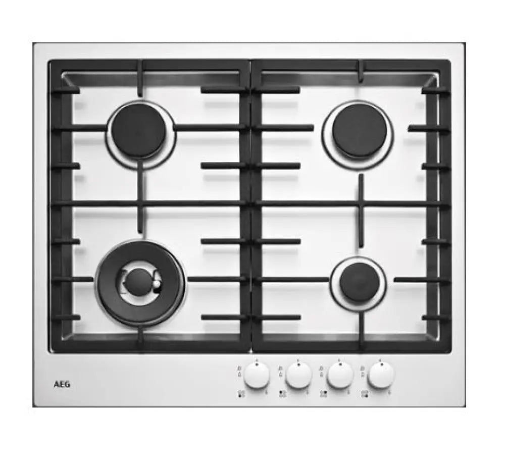 AEG HG60FX M 60cm 4 Burner Gas Stainless Steel Cooktop - Premium Built-In Gas Hob for Modern Kitchens | Perfect for Home Cooking & Entertaining