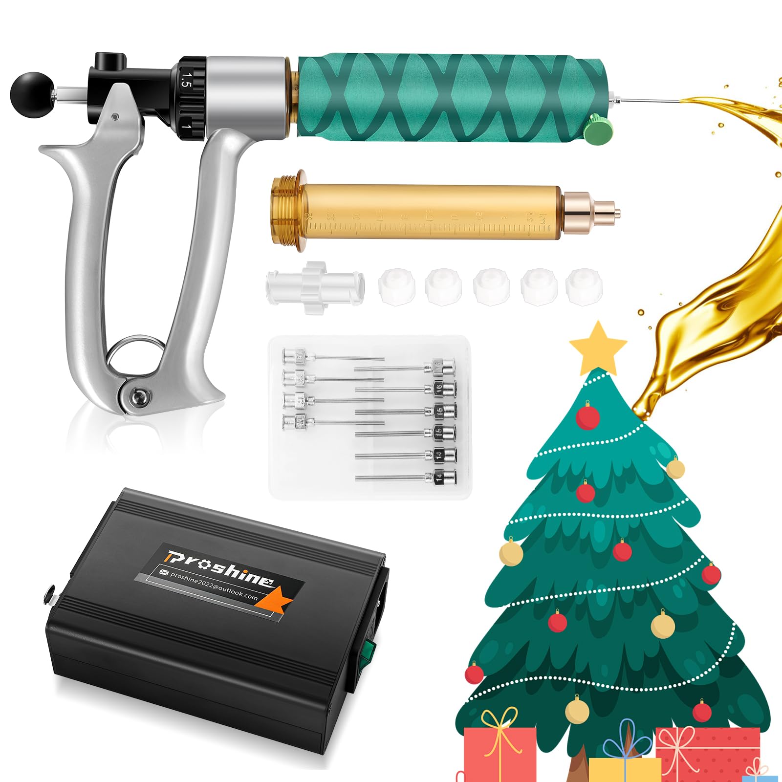 Heated Handheld Portable Cartridge Filling Gun Machine with 2 Tubes & 10 Needles - Perfect for DIY E-Liquid, CBD Oil, and Cosmetic Filling at Home or Small Business