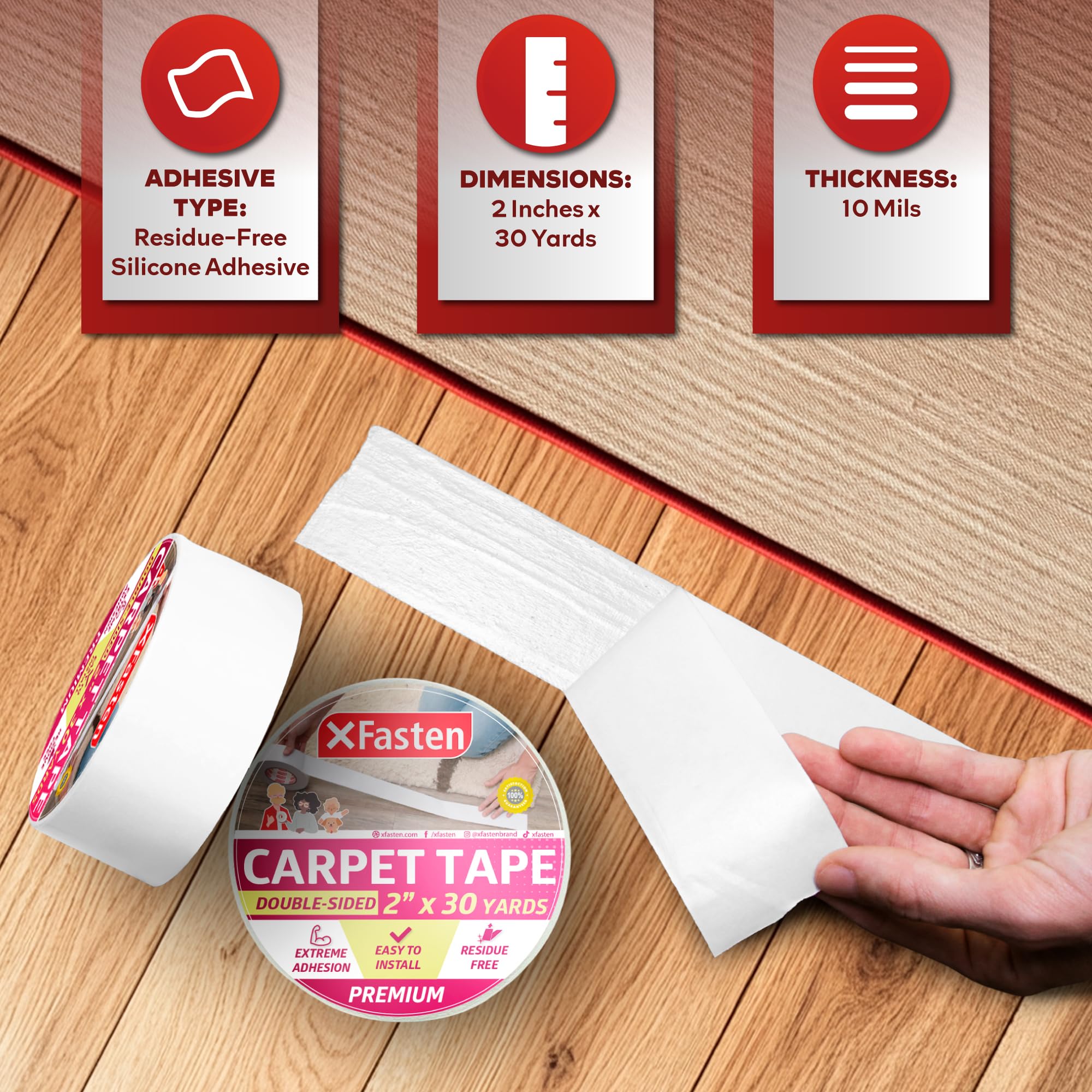 XFasten Double Sided Carpet Tape 2
