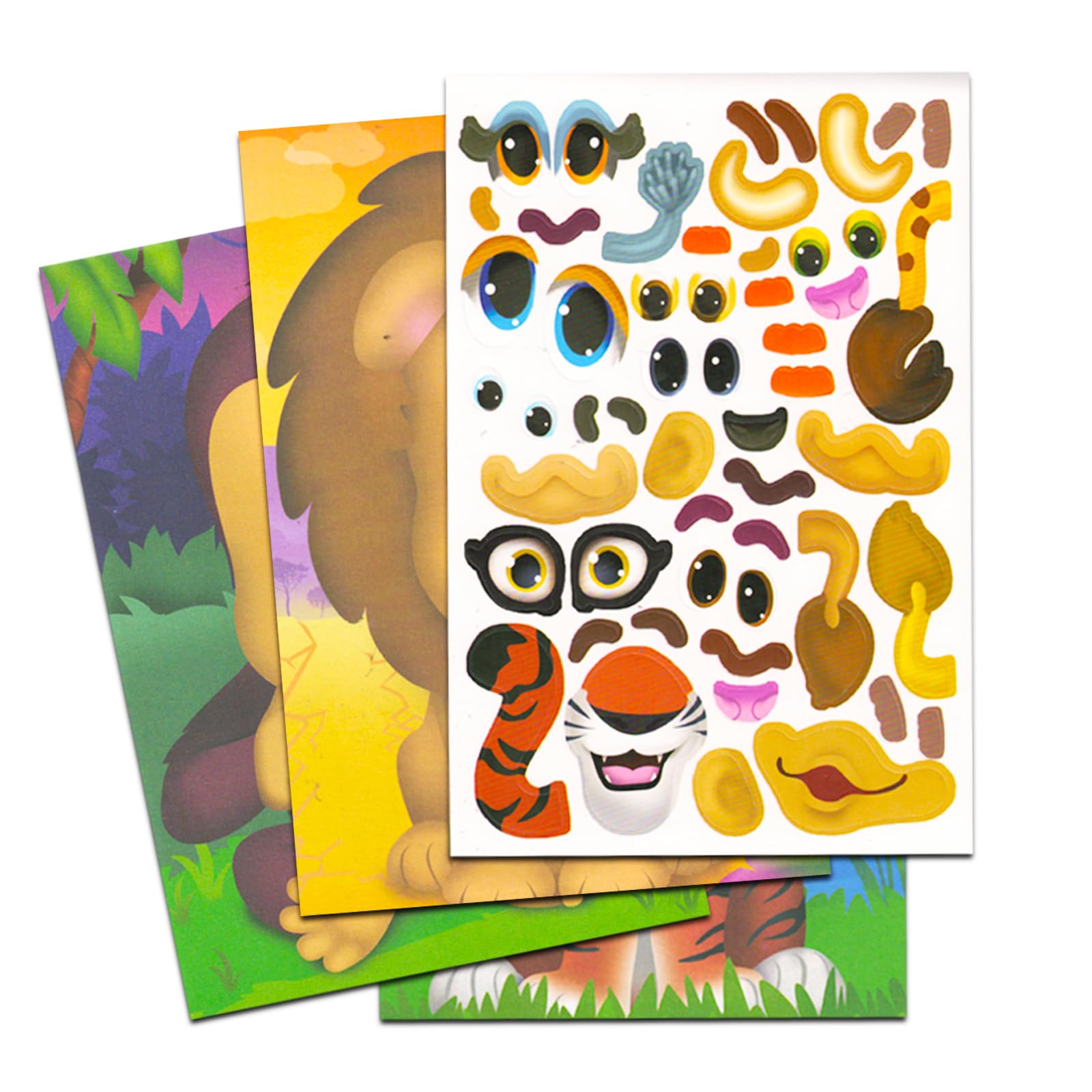 Kids Sticker Books Set - 3 Jumbo Activity Books with 90 Faces & 750 Stickers for Boys & Toddlers - Creative Play & Travel Fun