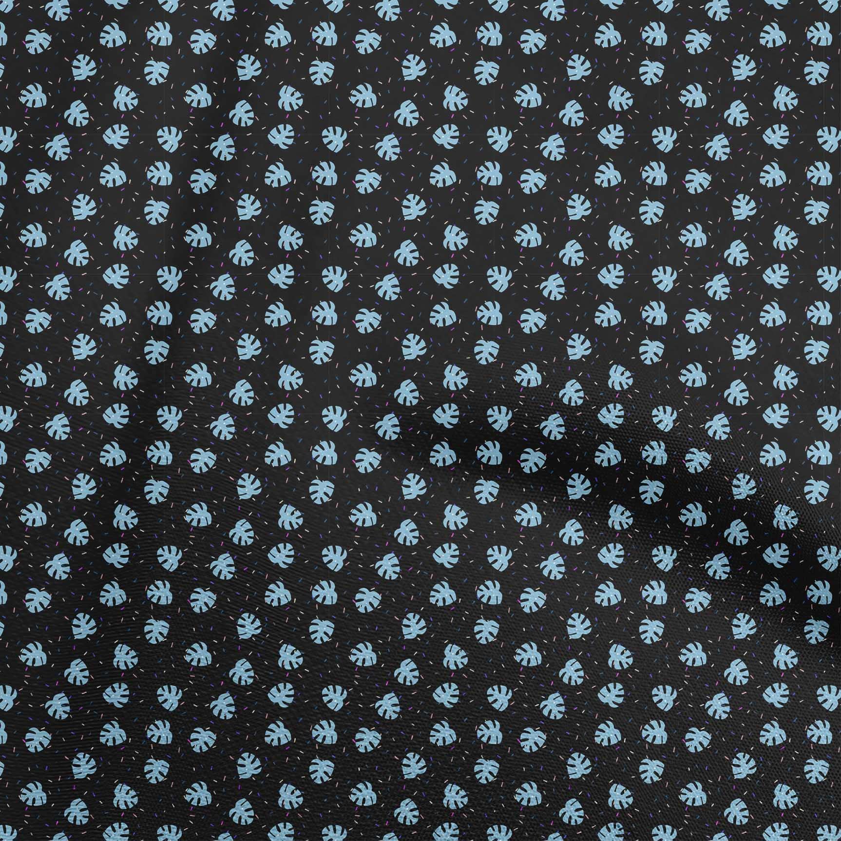 oneOone Viscose Jersey Black Fabric with Leaf Print - 60 Inch Wide for Kids DIY Clothing & Sewing Projects - Soft, Breathable Material for Dresses, Skirts & Crafting