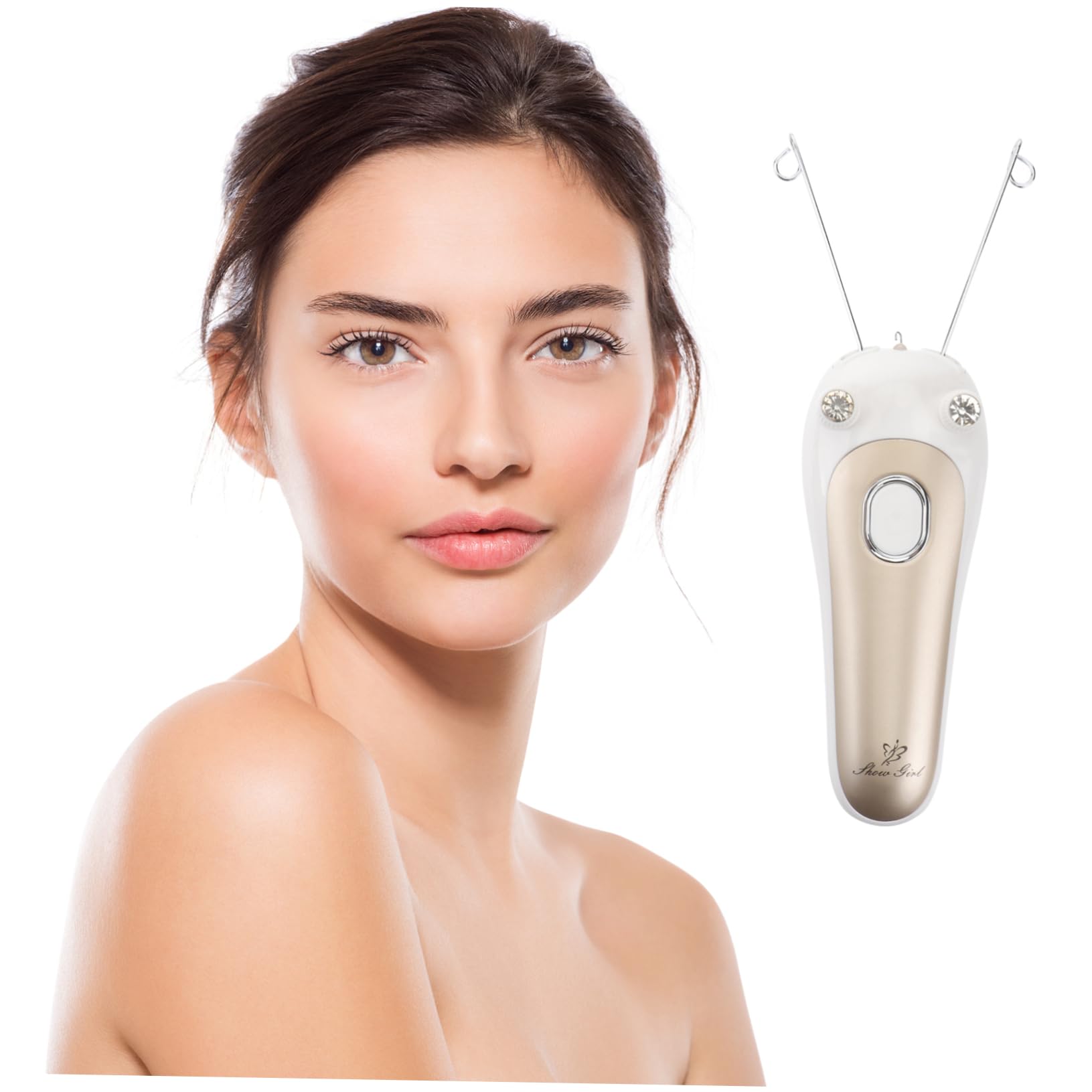 IPetboom Electric Facial Hair Remover Kit - Portable Waxing Device for Women, Eyebrow Trimmer & Body Hair Clipper with Golden Beads | Perfect for Eyebrow Shaping, Bikini Line & Sensitive Skin Hair Removal at Home