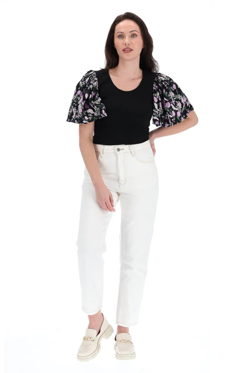 Bevvy Top Black Print - Stylish Women's Graphic Tee for Casual Wear, Outfits & Everyday Fashion