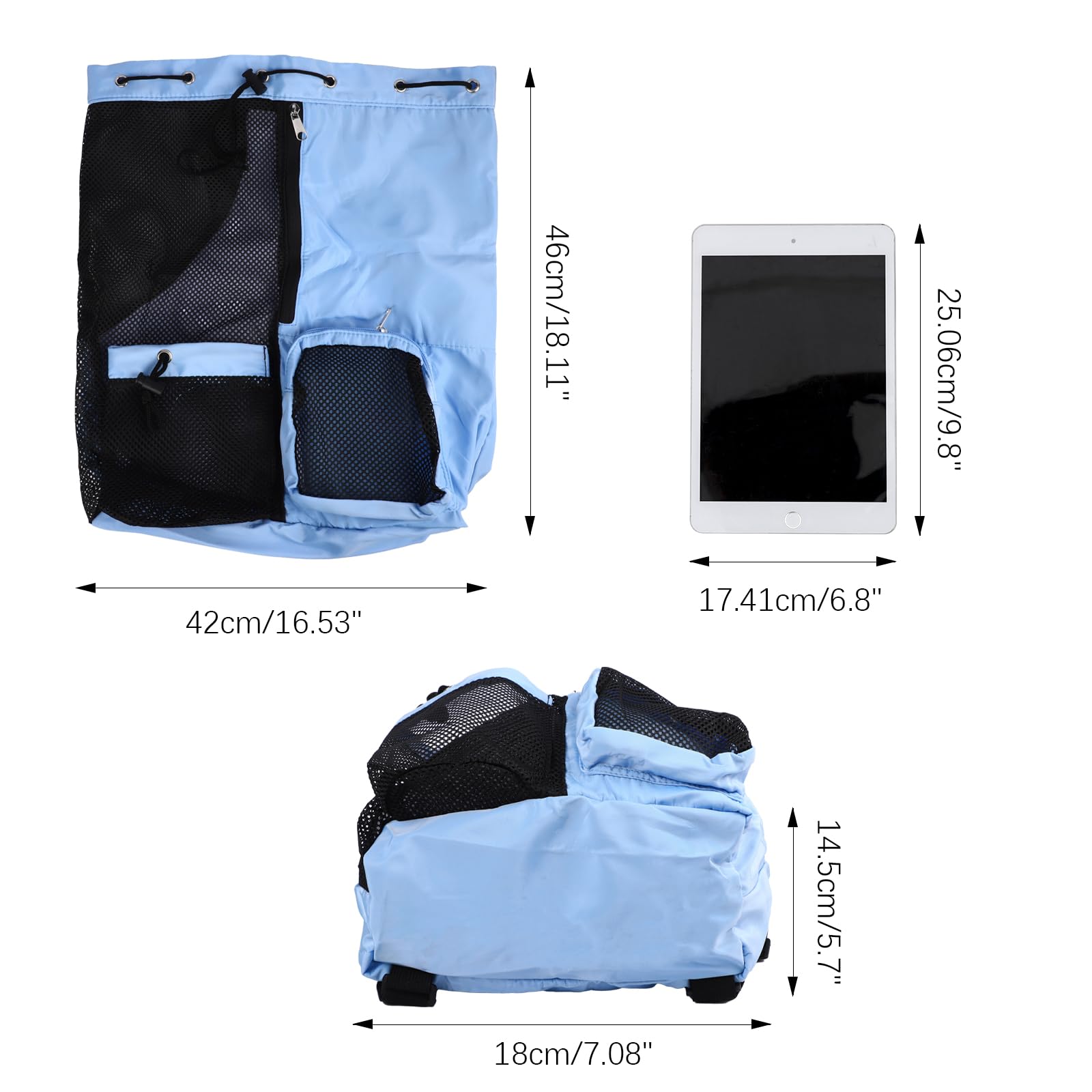 **Waterproof Nylon Swim Bag with Adjustable Strap - Mesh Drawstring Backpack for Swimming, Gym, Travel & Sports - Lightweight & Durable for Pool, Beach & Workout**