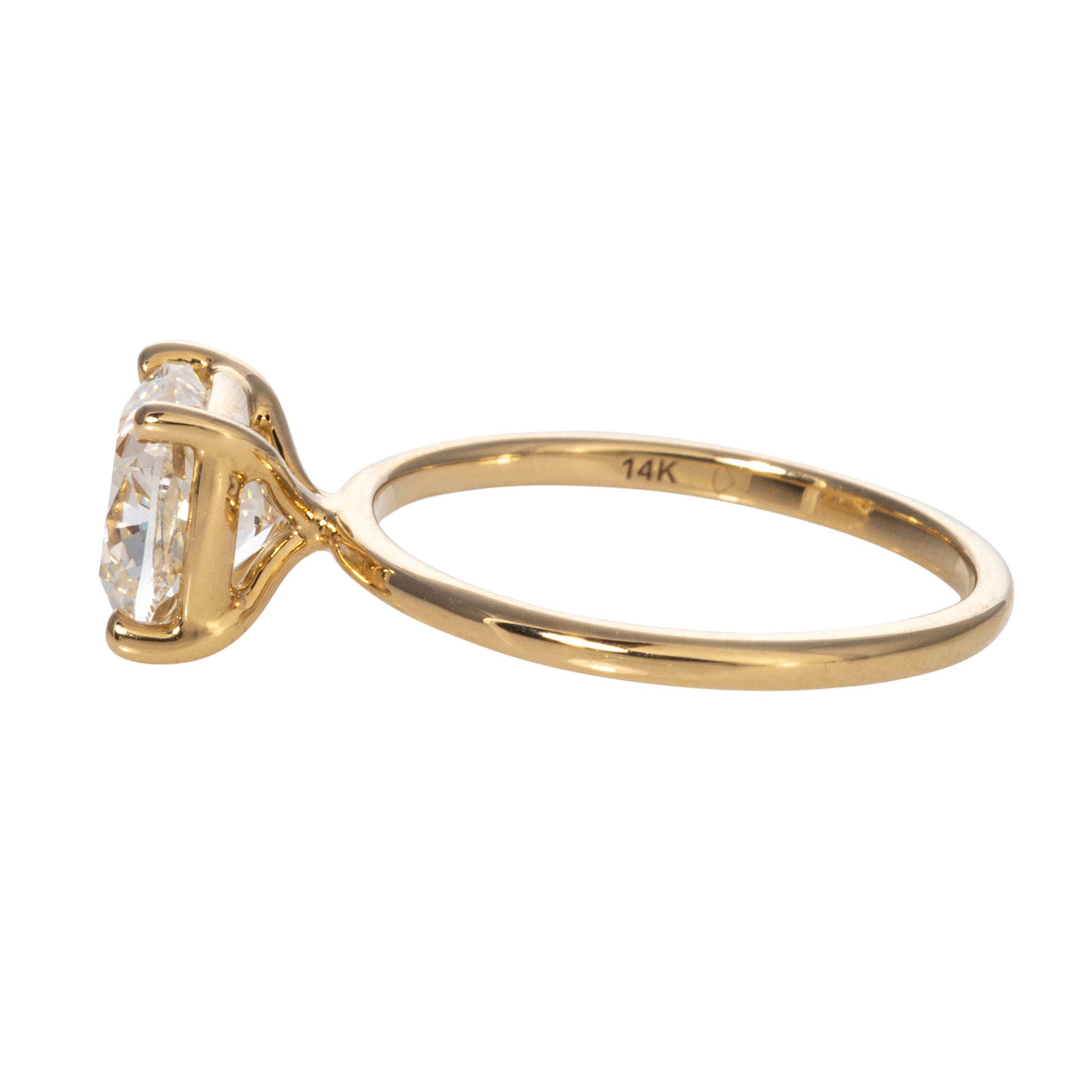 2.10ct J VS1 Cushion Cut Diamond Solitaire Engagement Ring in 14K Yellow Gold - Perfect for Proposals, Anniversaries & Bridal Jewelry