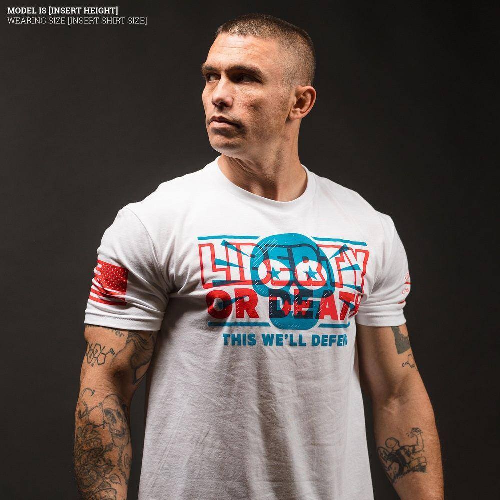 Liberty Or Death T-Shirt - White Cotton Unisex Tee for Patriotic & Casual Wear | Perfect for 4th of July, Veterans Day & Everyday Outfits