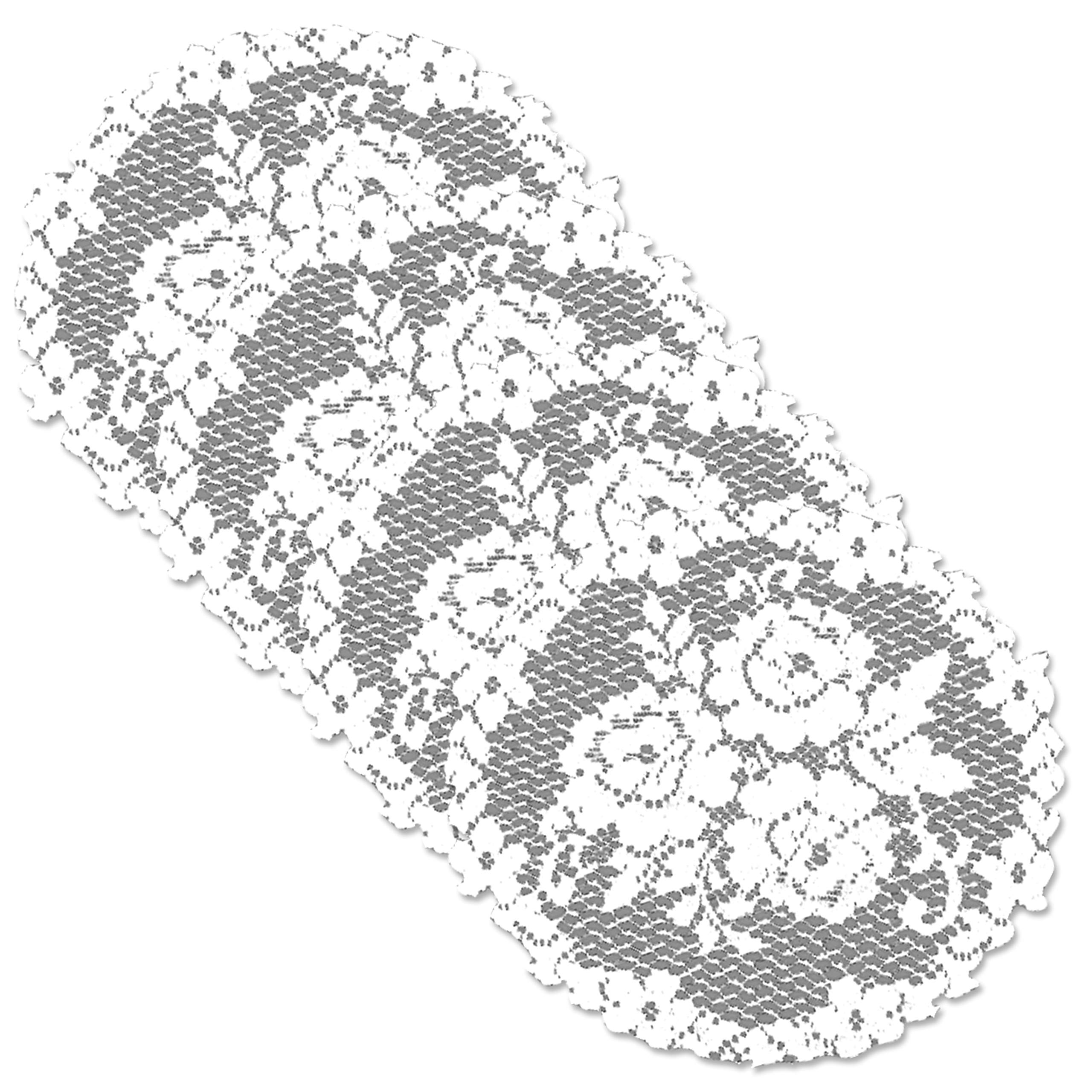 Heritage Lace Victorian Rose Doily Set - 11 Inch White Crochet Lace Table Decor (4-Piece) - Perfect for Wedding Centerpieces, Tea Parties & Vintage Home Decor