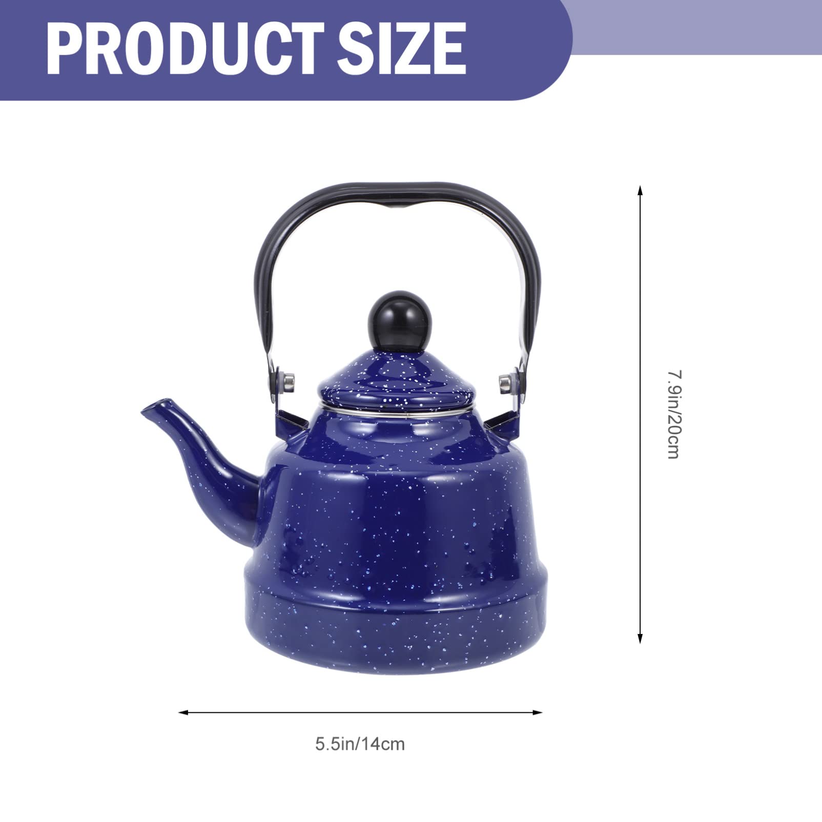 Vintage Enamel Tea Kettle - 1.5L Classic Stovetop Teapot for Boiling Water, Home & Kitchen Use, Perfect for Tea House, Camping, and Gift Giving