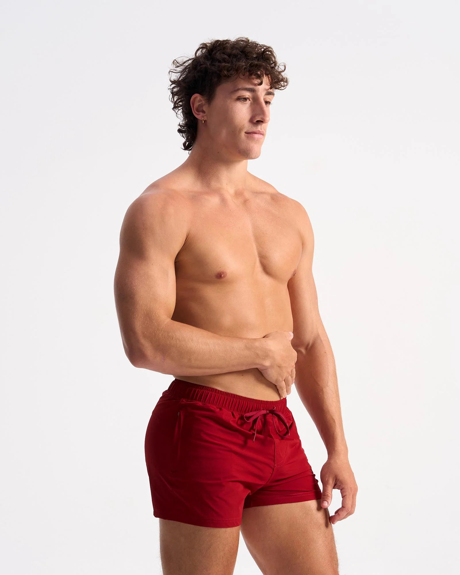 Teamm8 Bolt 3 Shorts - Men's Athletic Running Shorts with Pockets, Breathable Quick-Dry Fabric (Red) - Perfect for Gym Workouts, Jogging & Outdoor Sports