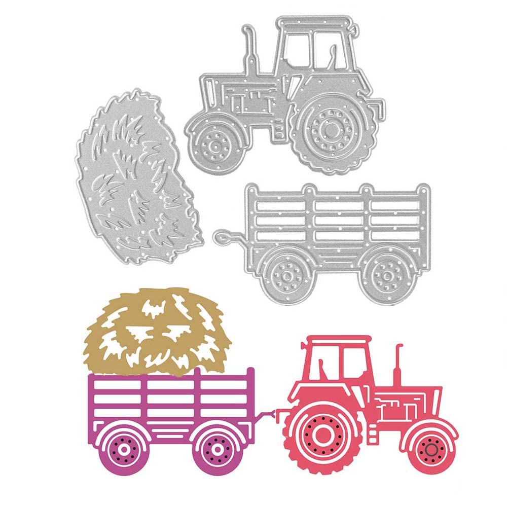 Metal Cutting Dies for Card Making - Truck & Tractor Die Cuts, DIY Scrapbooking, Photo Album Decoration, Embossing Stencils | Perfect for Handmade Greeting Cards, Craft Projects & Memory Books (AH-Dies-tractor)