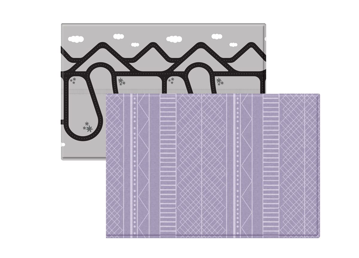 Ruggish Cali Play Rug 4.8 x 7.0 ft - Soft Reversible Baby Playmat with Interactive Map, Waterproof & Non-Slip Nursery Rug for Kids (Lavender) - Perfect for Playrooms, Daycares & Toddler Safe Flooring