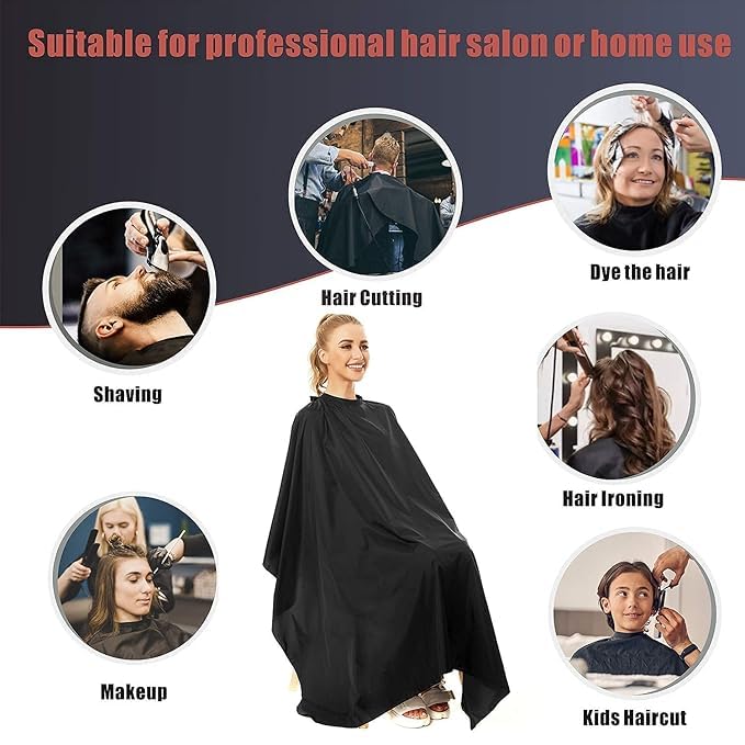 INAAYA Waterproof Hair Cutting Sheet - Professional Salon Hair Dressing Gown & Cape Apron for Men & Women (Pack of 1) - Perfect for Home Haircuts, Barber Shops & Styling Salons
