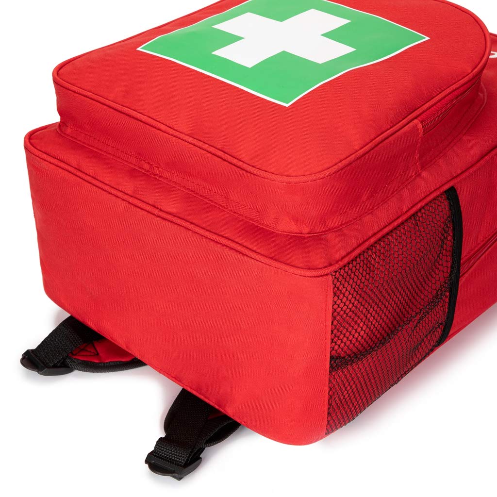 Red First Aid Kit Empty Travel Rescue Pouch - Emergency Medical Bag for First Responders, Camping, Hiking & Outdoor Adventures