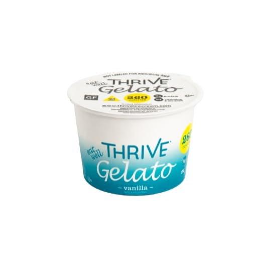 Thrive Frozen Nutrition Vanilla Gelato - 4 oz Cups (36 Count) | High Protein Ice Cream for Weight Loss & Muscle Recovery | Perfect for Post-Workout, Keto Diet & Healthy Dessert