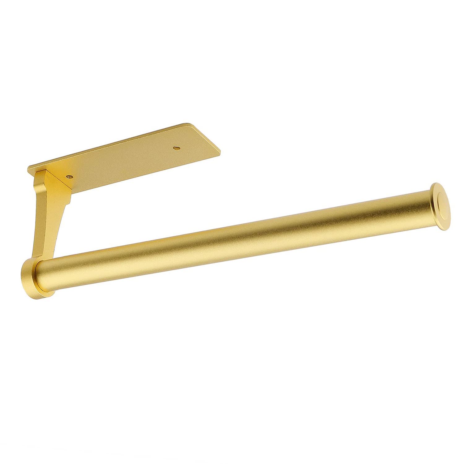 Stainless Steel Paper Towel Holder Under Cabinet or Wall Mount - Self-Adhesive & Screw Installation, Durable Gold Kitchen Organizer for Home, Office, RV Use