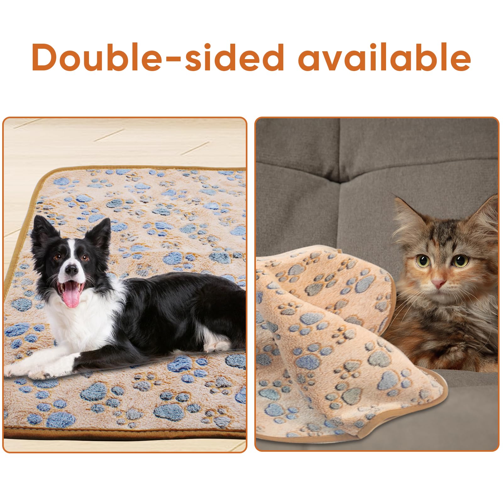 1 Pack 3 Waterproof Dog Blankets for Small Dogs - Washable Pet Blankets with Double-Sided Soft Flannel Fleece Cover - Puppy Pads for Dog Bed & Couch (23x16 Inches) - Perfect for Travel, Crate Training & Home Use