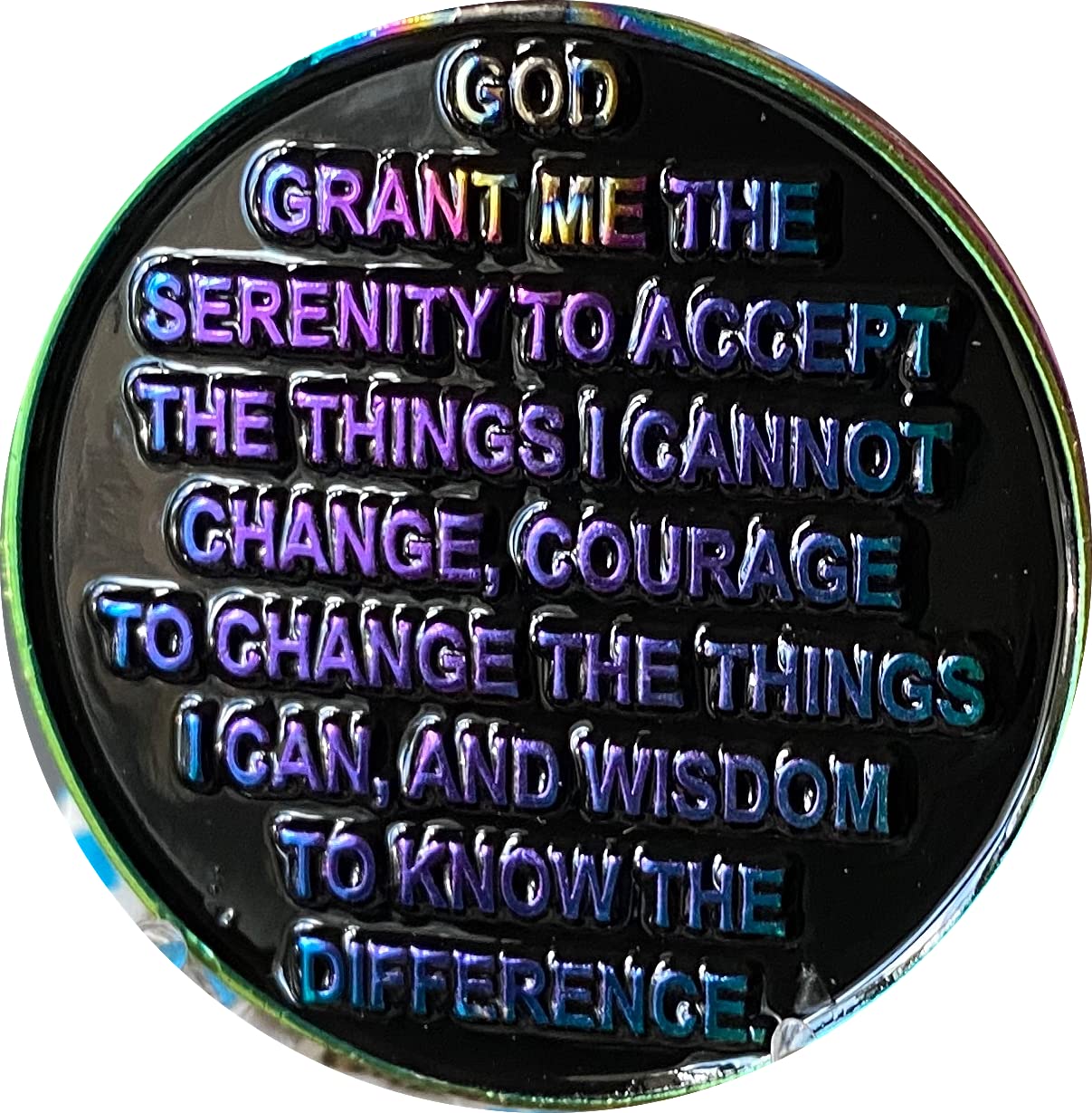 5 Month AA Medallion Reflex Rainbow Plated Sobriety Chip - Celebrate Recovery Milestones with This Inspirational Token, Perfect for AA Meetings, Gifts & Personal Motivation