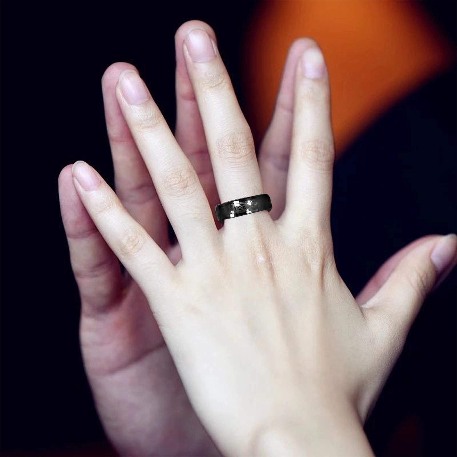 125kHz T5577 RFID Rewritable Ceramic Ring with Dragon Design - Clone EM4100 Cards for Cabinet Locks (Black, US Size 8) - Perfect for Access Control, Security Systems & Key Replacement