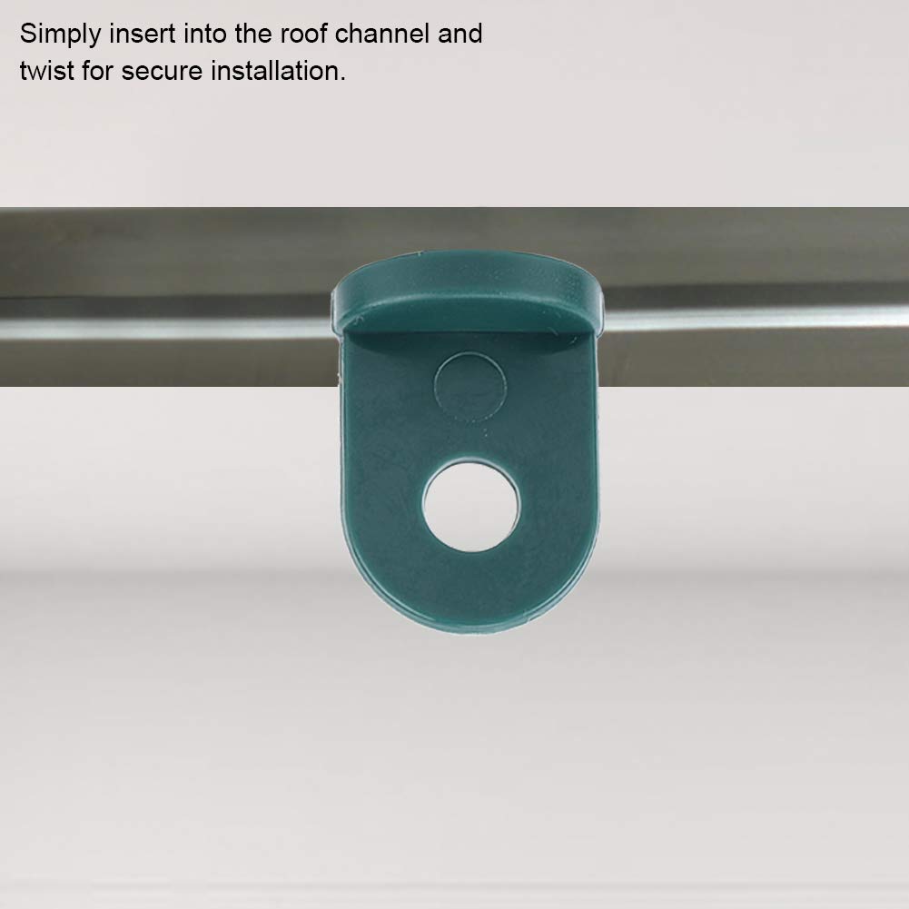 50 PCS Plastic Greenhouse Hooks - Heavy Duty Plant Flower Hangers, Hanging Clips for Greenhouse, Garden, and Indoor Plants (Green) - Perfect for Organizing Vines, Tomatoes, and Hanging Baskets