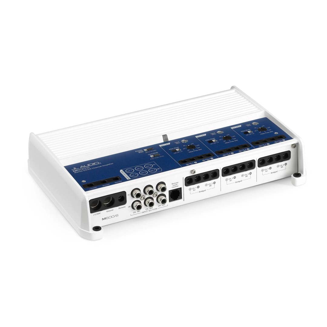 JL Audio M600/6 M Series Class D Marine 6-Channel Amplifier - High Power Full Range Audio for Boats, Yachts & Marine Vehicles | Waterproof & Durable for Harsh Marine Environments