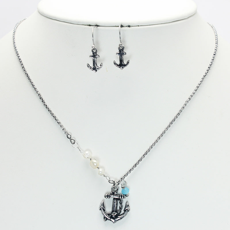 Elegant Anchor Pearl Necklace Set for Women - Perfect for Weddings, Parties & Everyday Wear