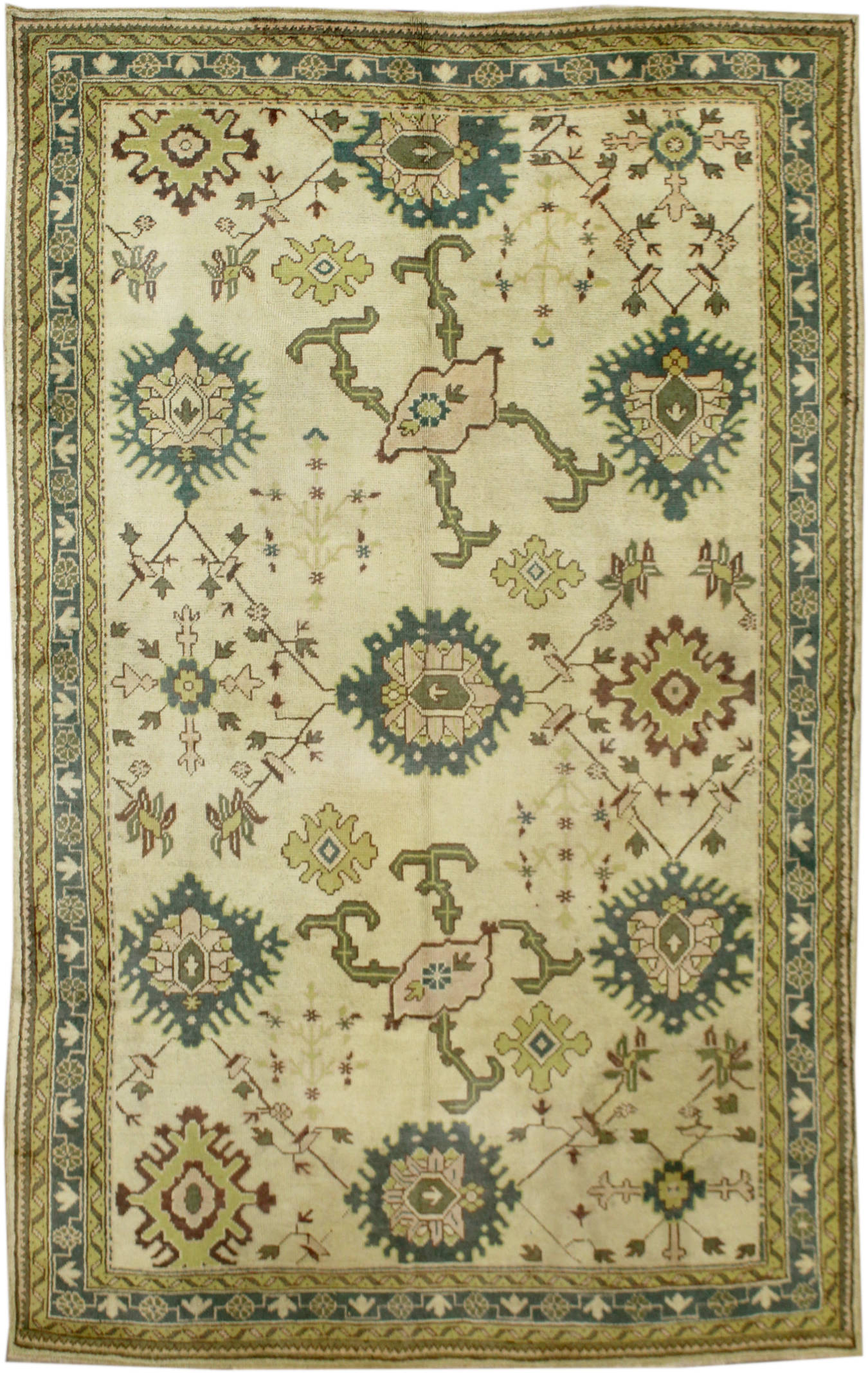 Vintage Oushak Handwoven Tribal Rug - Authentic Turkish Wool Carpet, JF7857 | Perfect for Boho Living Room, Bedroom Decor & Cozy Home Style