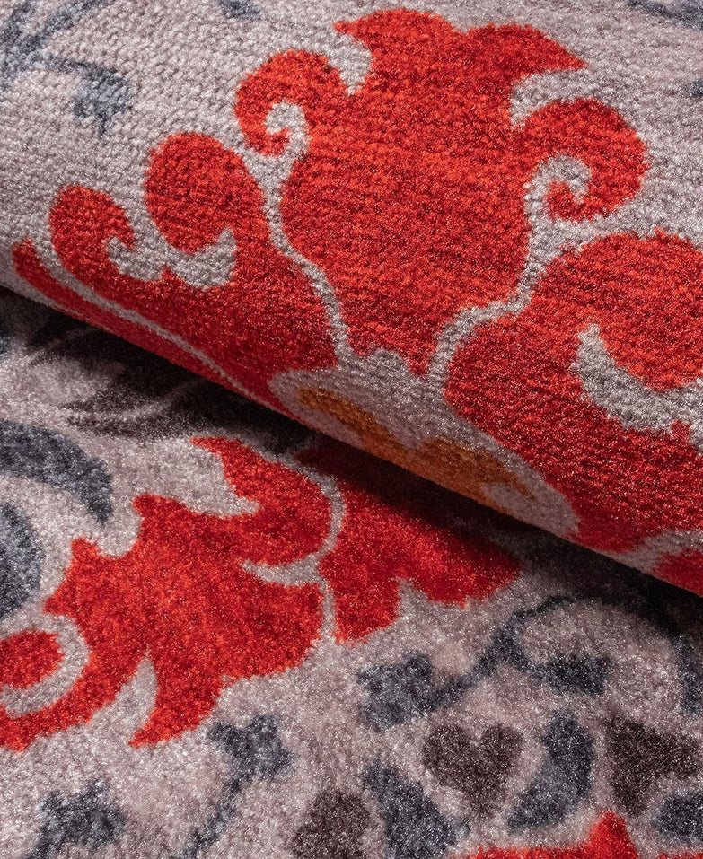 Chloe Floral Damask Non-Slip Washable Indoor Area Rug - Soft Living Room Carpet, Bedroom Runner for Home Decor