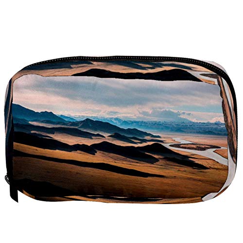 Women's Travel Toiletry Bag - Waterproof Cosmetic Makeup Pouch with Prairie Scenery Design, Perfect for Vacation, Camping & Daily Use | Compact Organizer for Toiletries, Pencils & Small Essentials