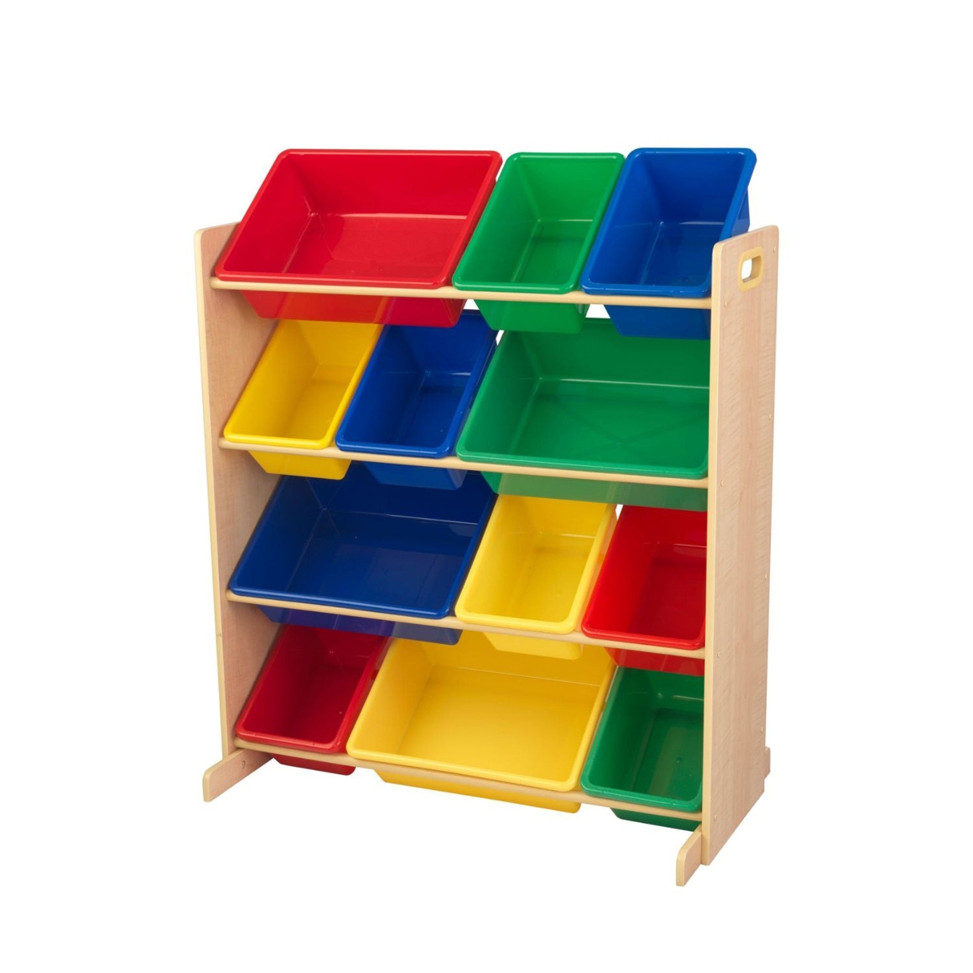 KidKraft Sort It & Store It Bin Unit - Primary & Natural Wooden Toy Organizer for Kids | Perfect for Playroom, Classroom & Bedroom Storage